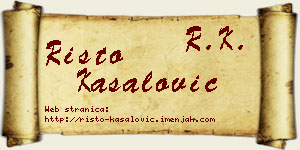 Risto Kasalović vizit kartica